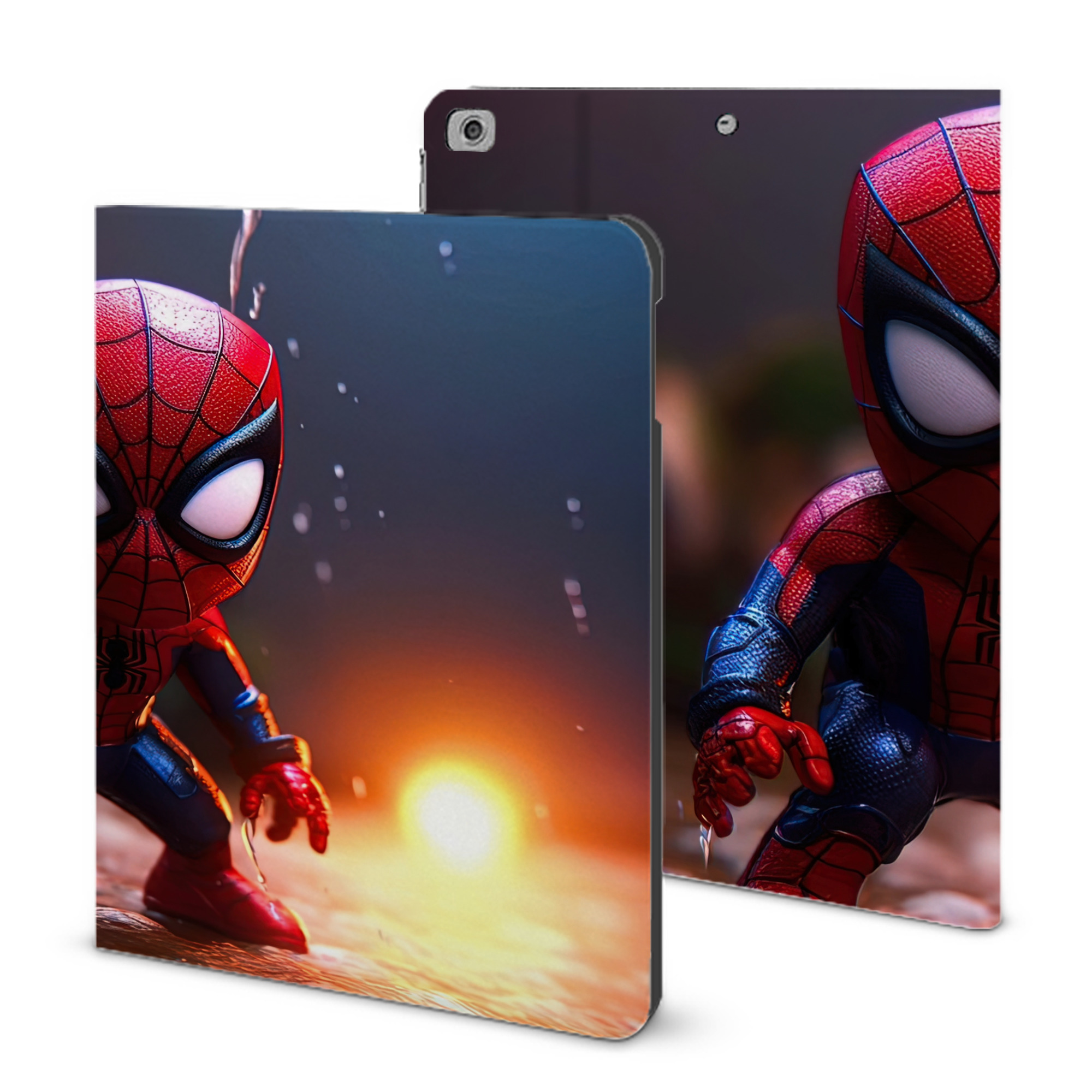 （画像用） Spider Man スパイダーマン IPad ケース ブック型 PUレザー TPU 耐衝撃 軽量 薄型 ペン収納なし 全面保護 IPad 各モデル対応